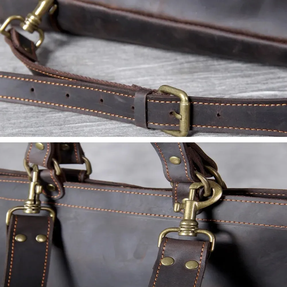 Men's Genuine Leather Backpack Fit 15 inch PC Daypack