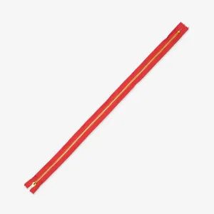 Metal Zips Red Closed End 50cm