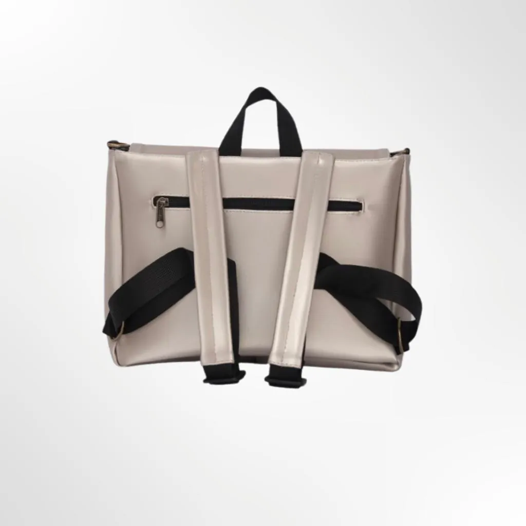 Metallic Silver 'Jaffa' Backpack/Side Bag
