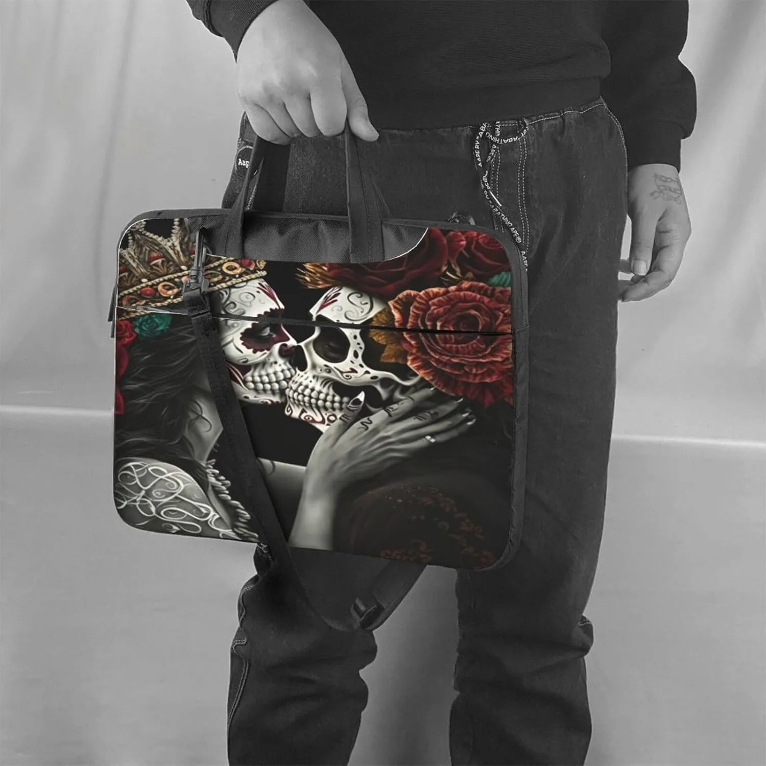 Mexican Skull Laptop Bag, 15.6 inch Laptop Case Shoulder Messenger Bag Briefcase Computer Bag for Men Women