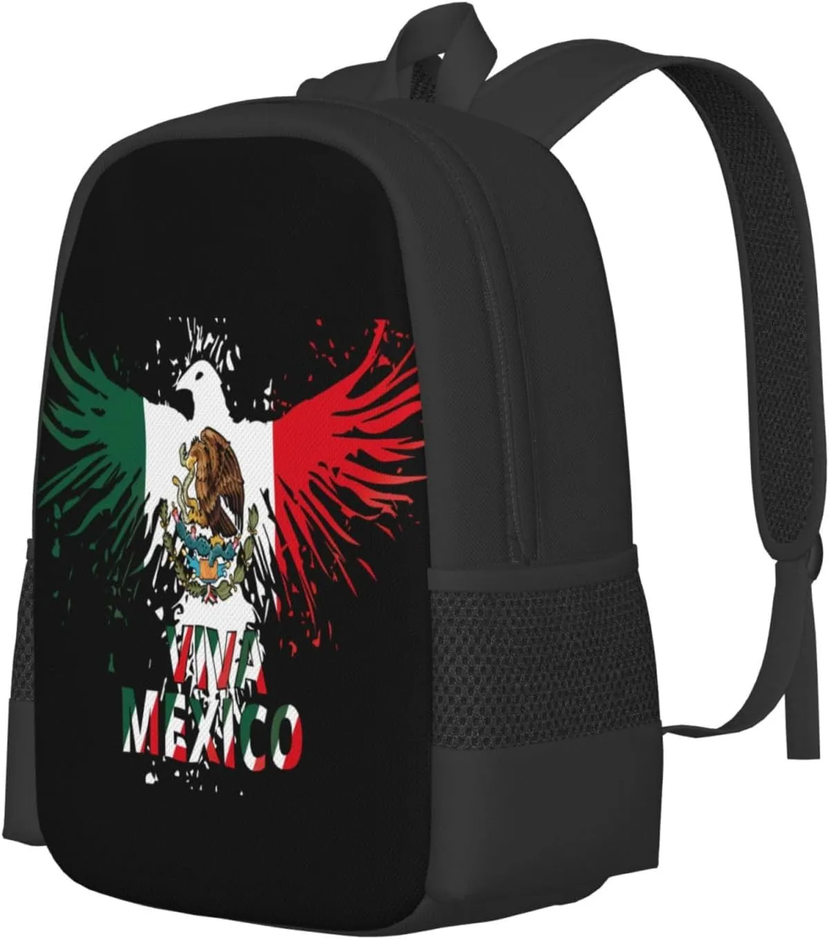 Mexico Eagle Mexican MX National Flags Casual Backpacks Large Capacity Backpack Laptop Rucksack Sport Daypack Commuter Bags with Adjustable Strap for Traveling Camping