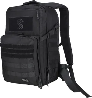 MGFLASHFORCE Molle Military Tactical Backpack for Men, 24L Daypack Army Rucksack Assault Pack, Bug Out Bag, 15.6" Laptop Compartment (Black)