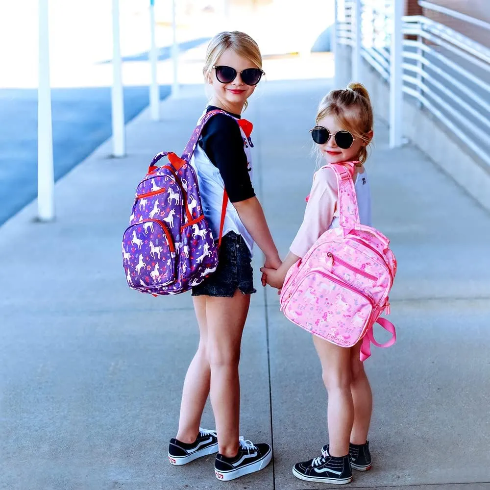 mibasies Toddler Backpack for Girls 2-4: Cute Kids Backpacks for Girls - Preschool Kindergarten Backpack - Flower Unicorn
