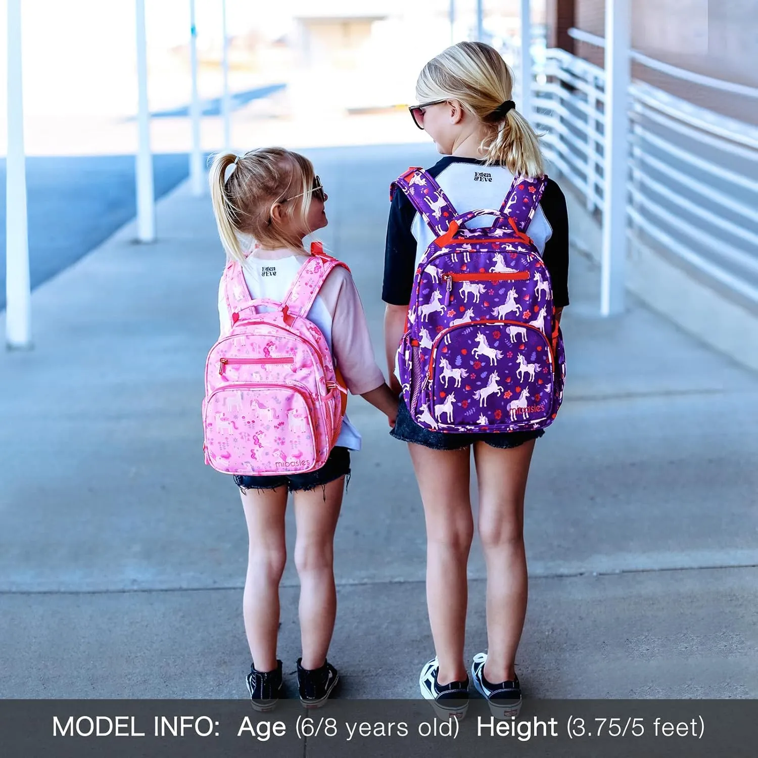 mibasies Toddler Backpack for Girls 2-4: Cute Kids Backpacks for Girls - Preschool Kindergarten Backpack - Flower Unicorn