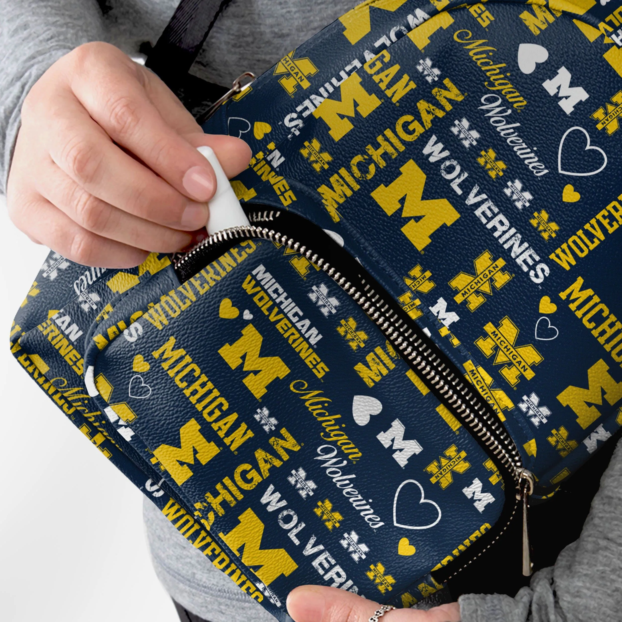 Michigan Wolverines Logo Love Mini Backpack
