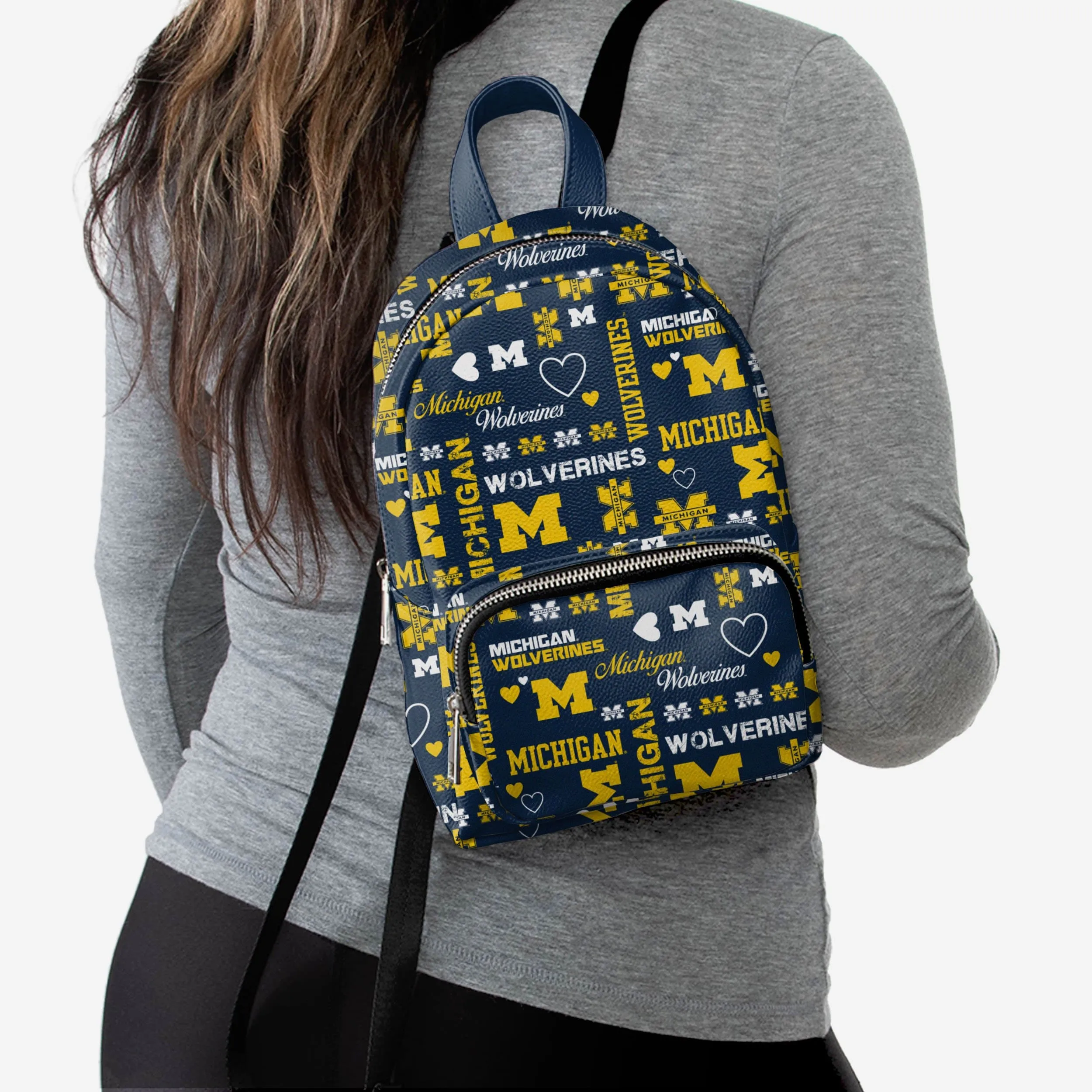 Michigan Wolverines Logo Love Mini Backpack