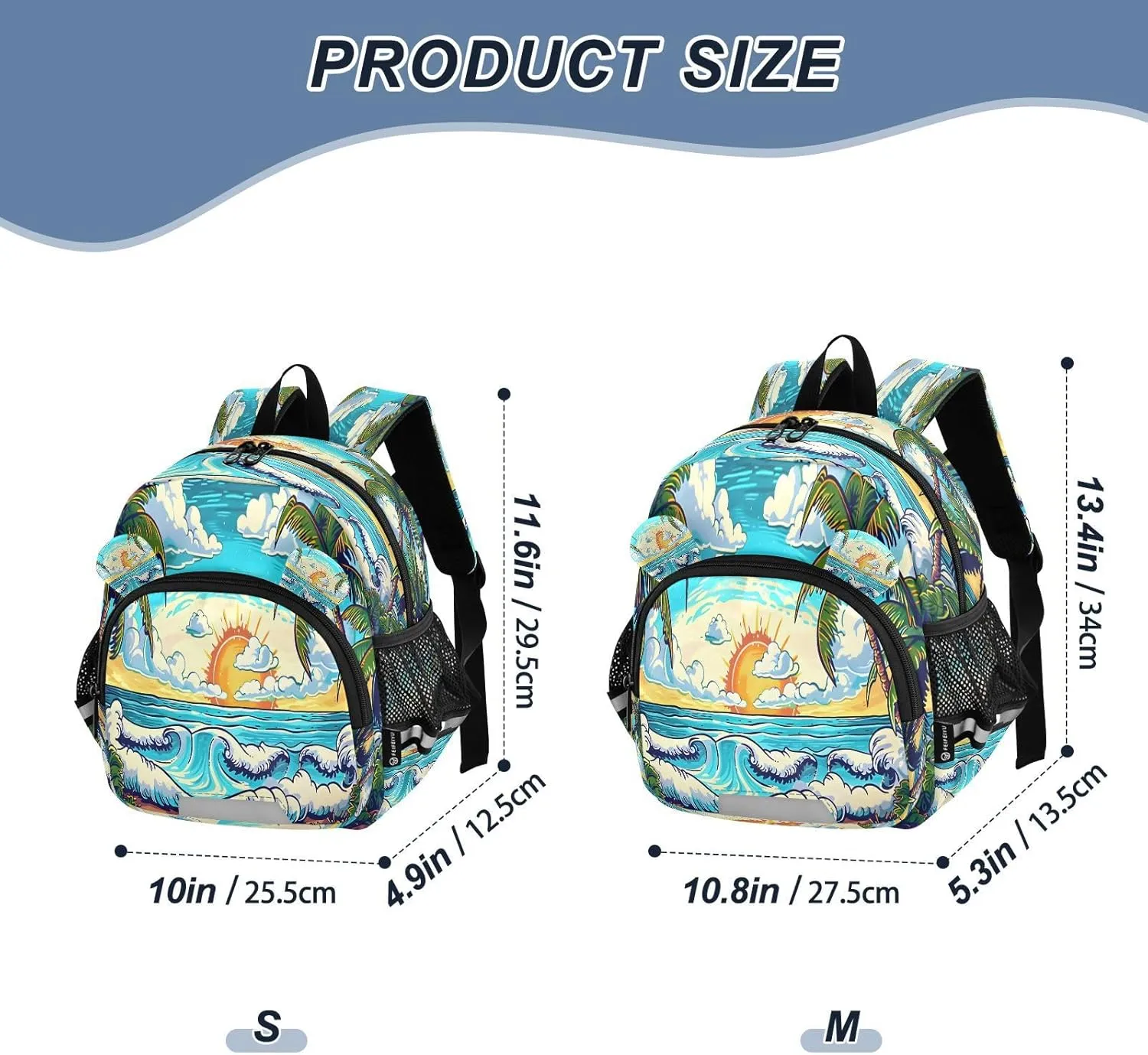 Mini Backpack Child Backpacks Toddler Backpack Travel Bag Cartoons Depict Palm Trees for Kindergarten Elementary Boys Girls