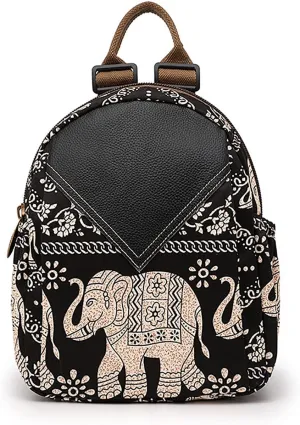 Mini Nylon Backpack Purse Fashion Lightweight Casual Daypack for Women(elephant)