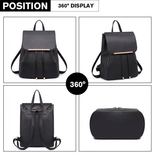 Miss Lulu Faux Leather Stylish Fashion Backpack