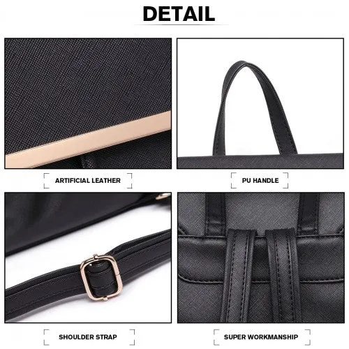 Miss Lulu Faux Leather Stylish Fashion Backpack
