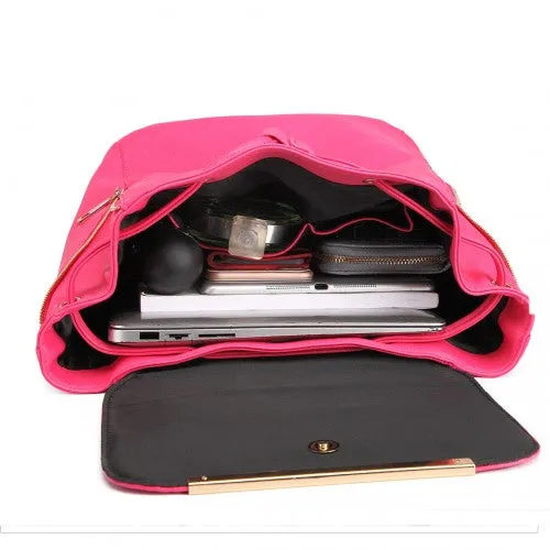 Miss Lulu Faux Leather Stylish Fashion Backpack
