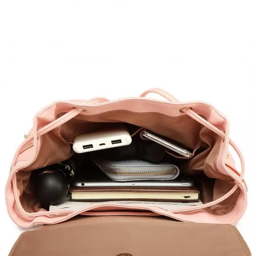 Miss Lulu Faux Leather Stylish Fashion Backpack
