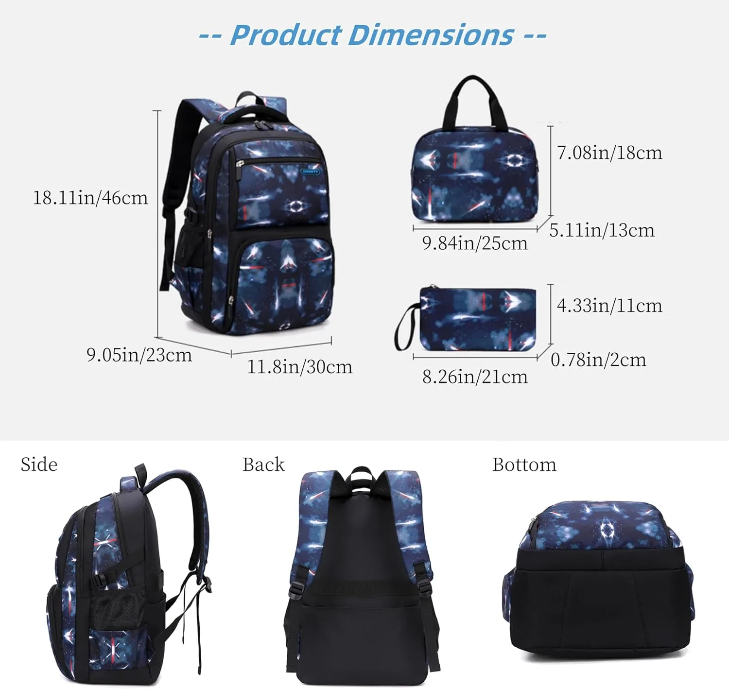 MITOWERMI Boys Backpacks for Primary Junior School Kids Backpack with Lunch Box Galaxy Space Bookbags for Boys Girls