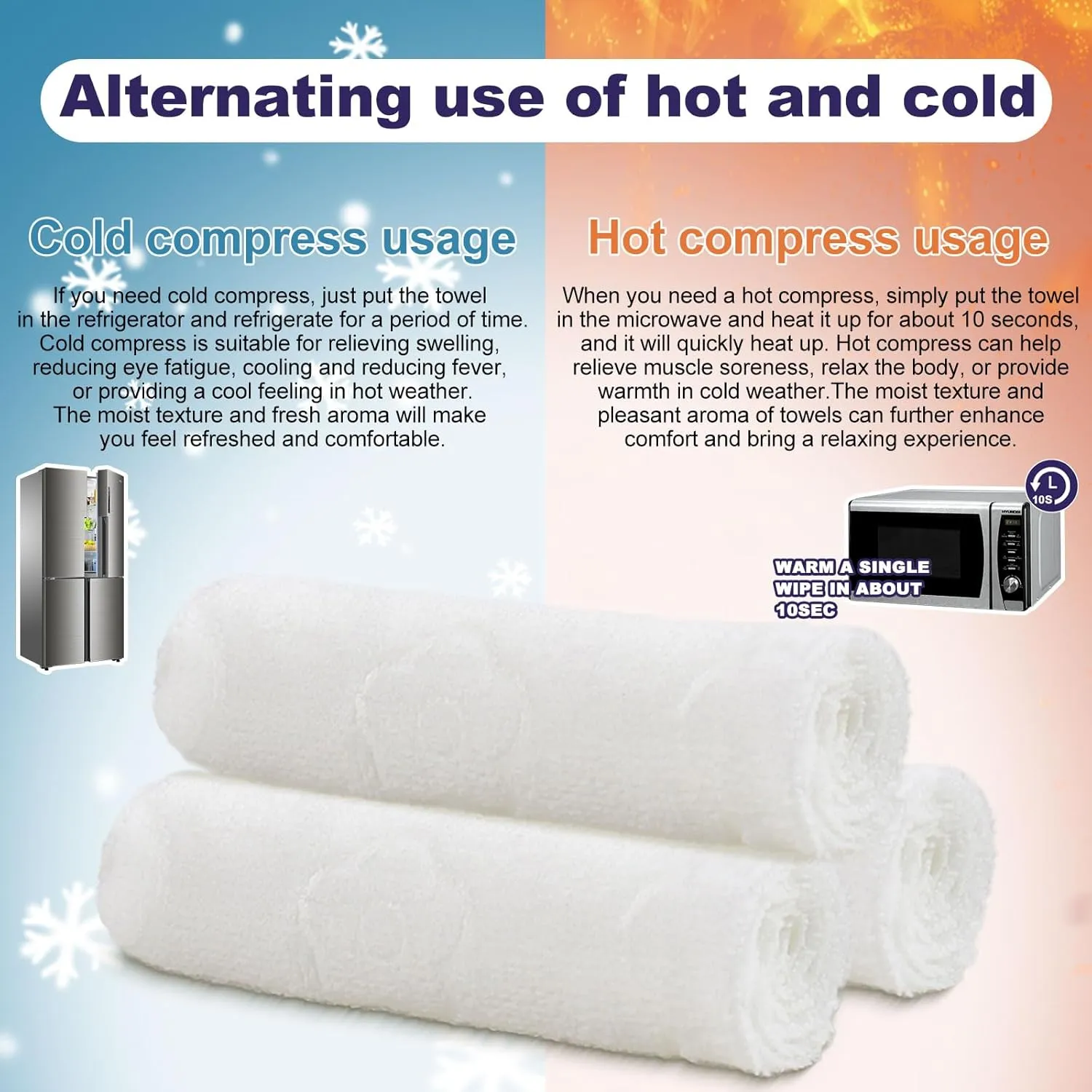 Moist Cotton Towel Bulk Moist Towelettes Individually Wrapped,White Towel Services,Refreshment Pre Moistened Towels for Dentist Travel Sport Party Hotel （Lavender,50)