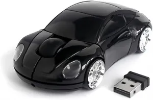 MOJO Porsche Car Optical Wireless Silent Mouse (Black)