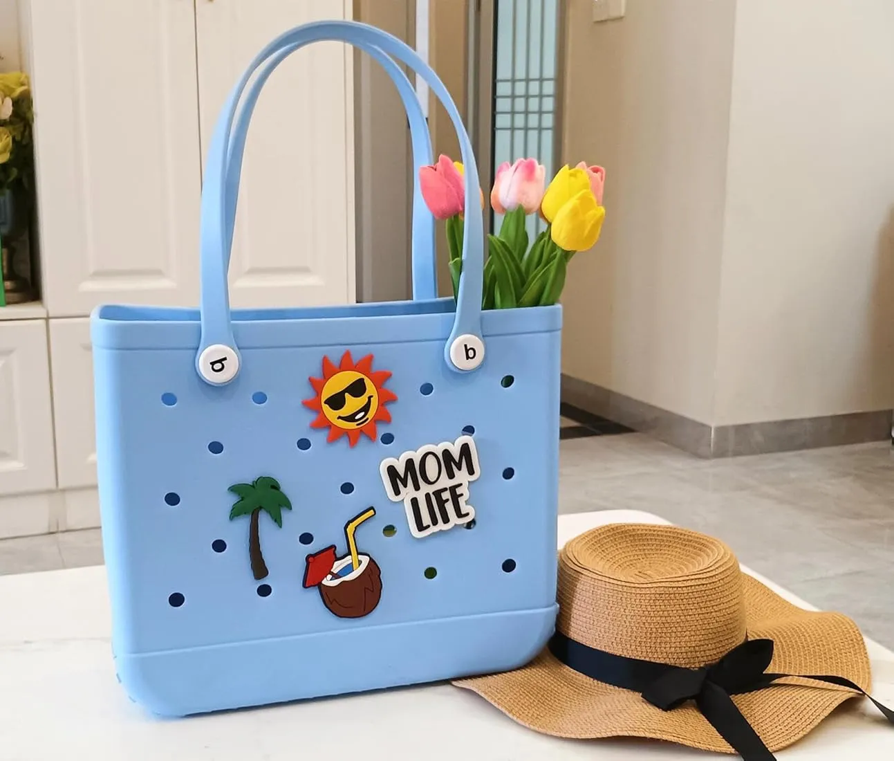 Mom Life - Big Silicone Beach Bag