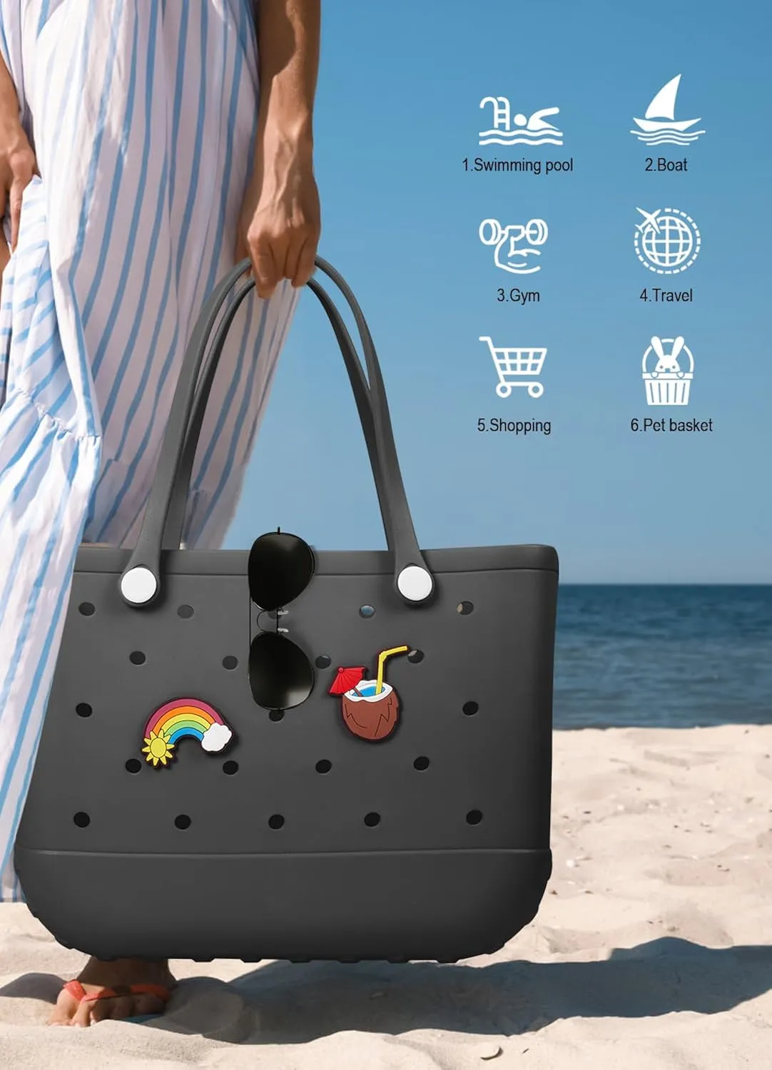 Mom Life - Big Silicone Beach Bag