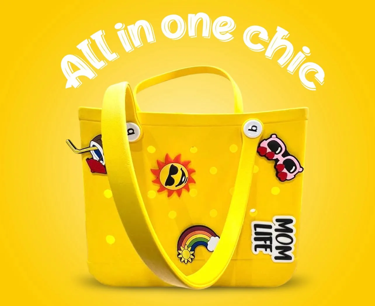 Mom Life - Big Silicone Beach Bag