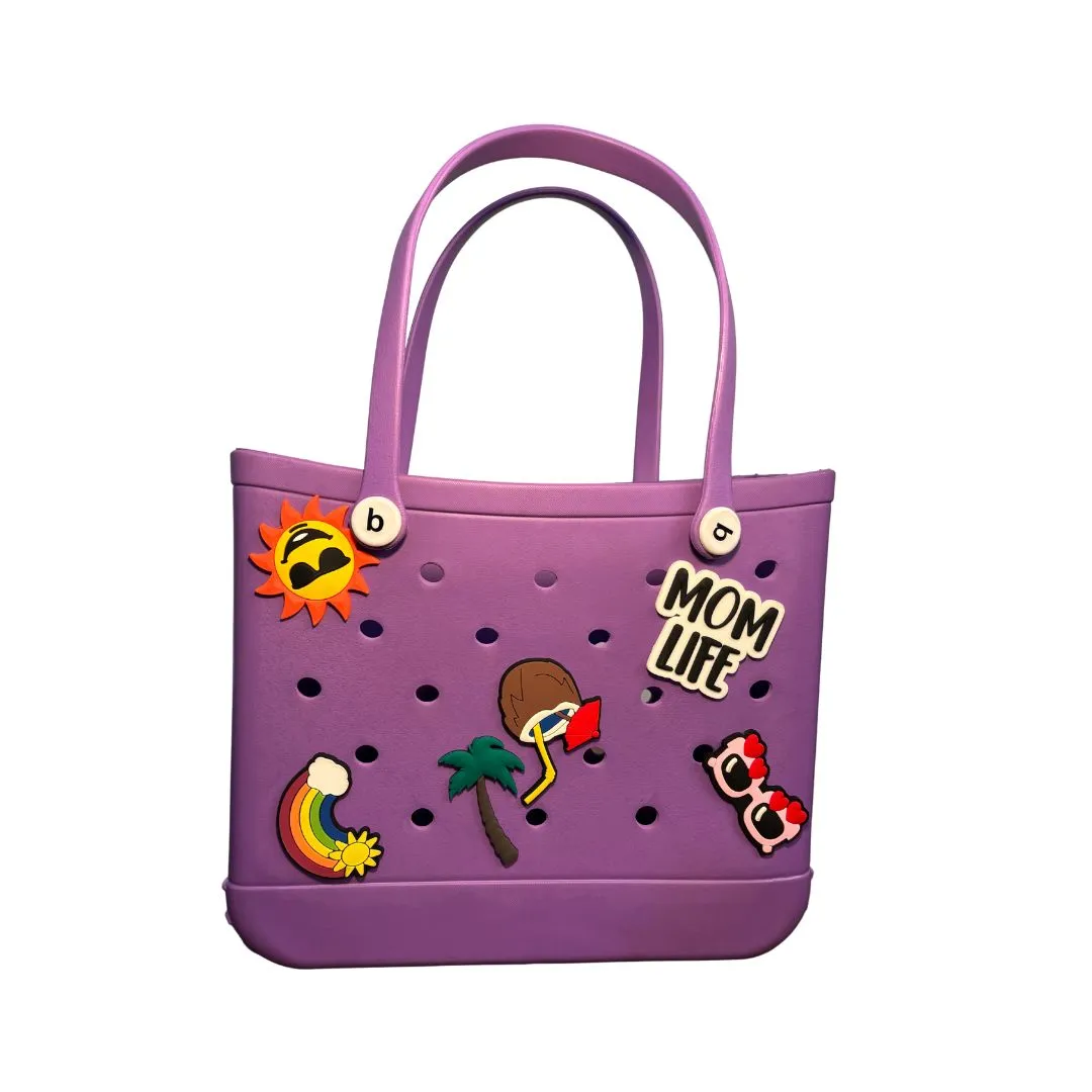 Mom Life - Big Silicone Beach Bag
