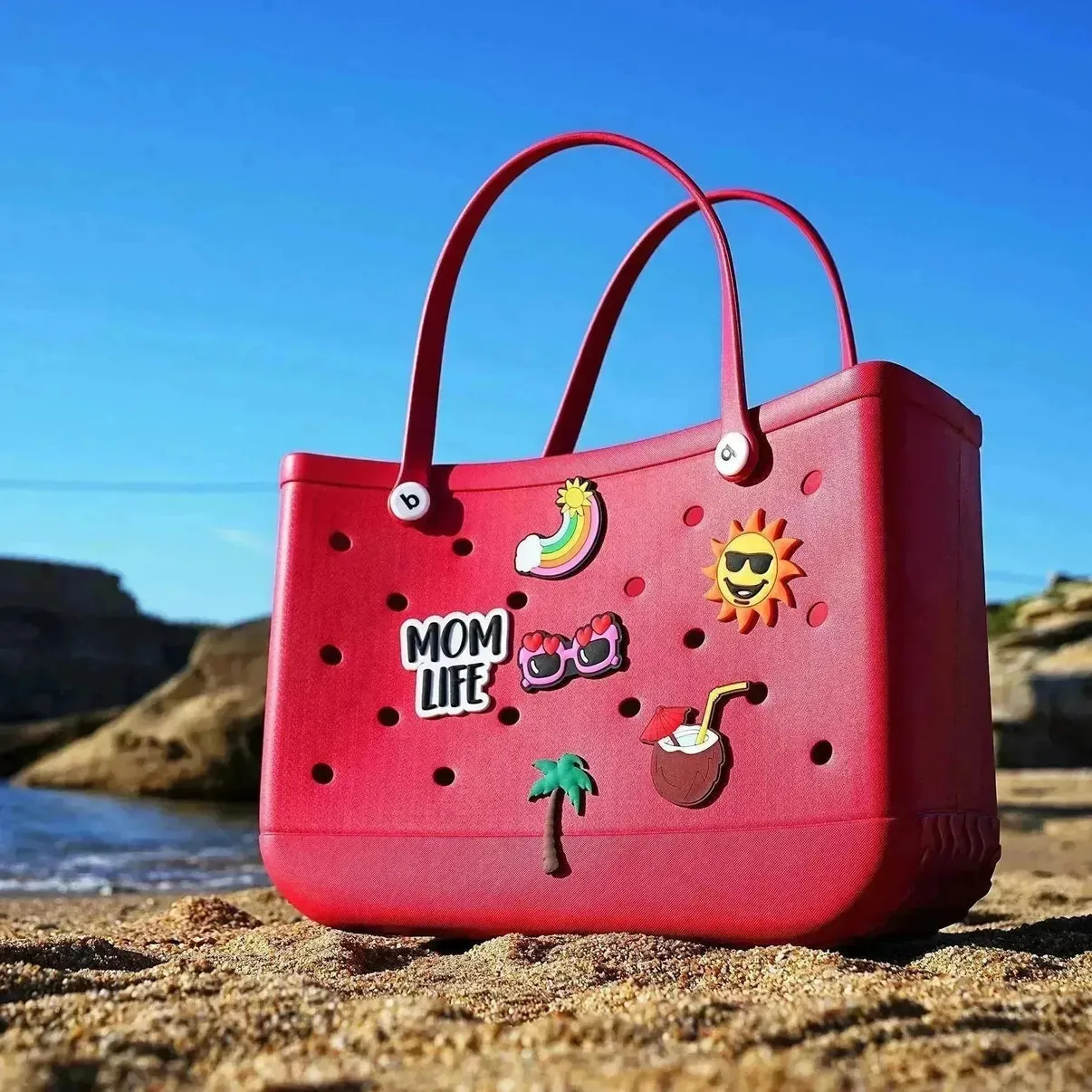Mom Life - Big Silicone Beach Bag