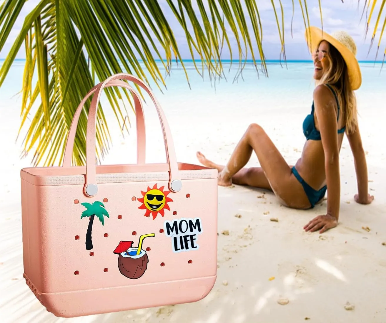 Mom Life - Big Silicone Beach Bag