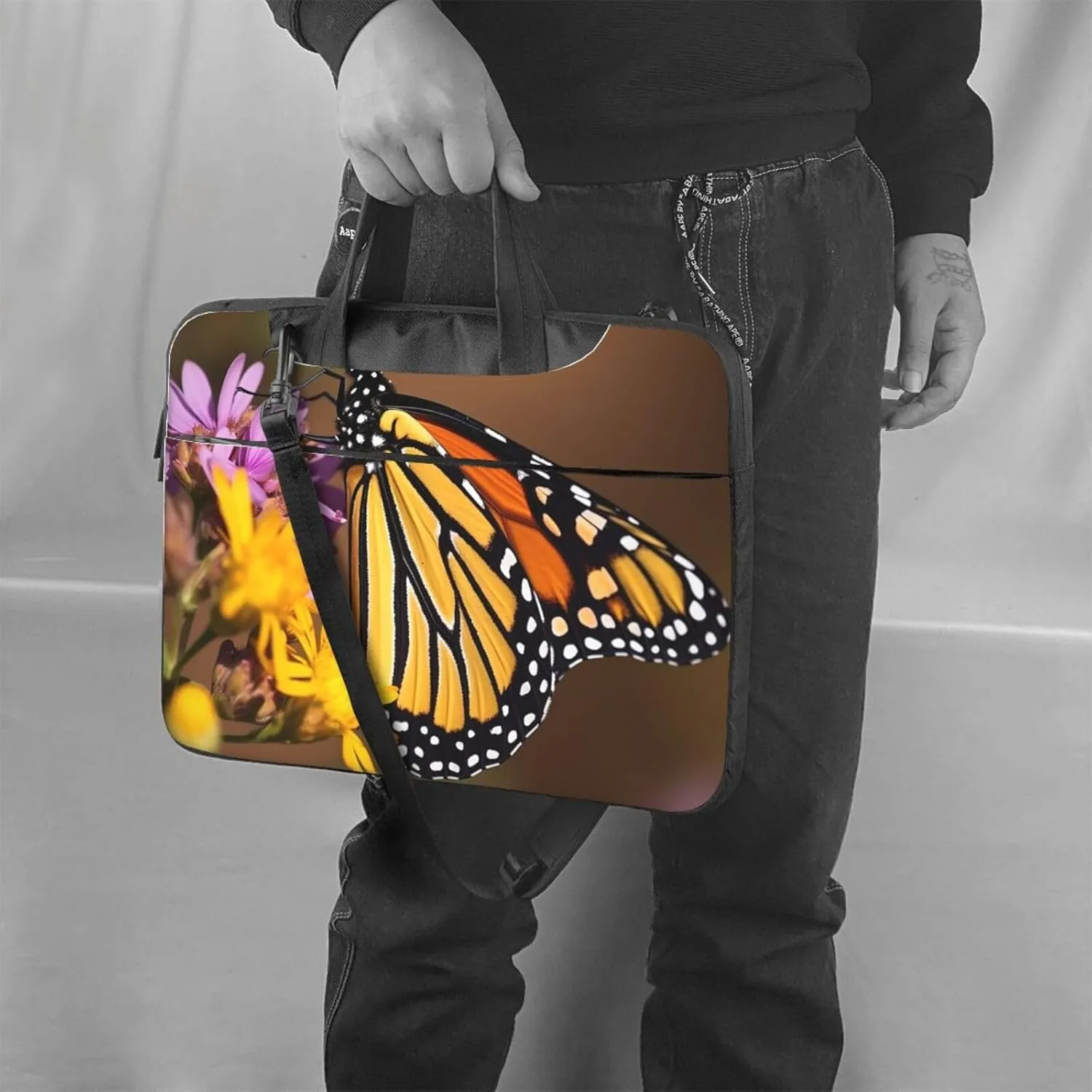 Monarch Butterfly Laptop Tote Bag for Men Women Laptop Sleeve Shoulder Briefcase Messenger Computer Bag