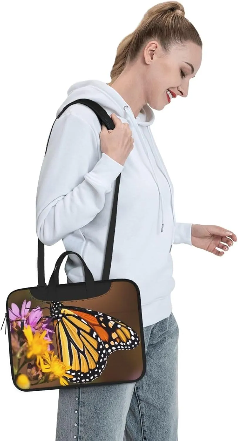 Monarch Butterfly Laptop Tote Bag for Men Women Laptop Sleeve Shoulder Briefcase Messenger Computer Bag