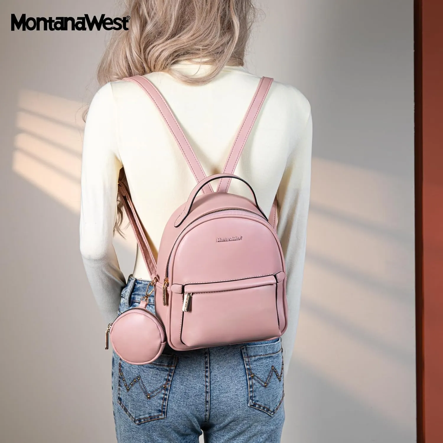 Montana West Mini Backpack Purse Casual Backpacks for Women Gift with a Coin Pounch
