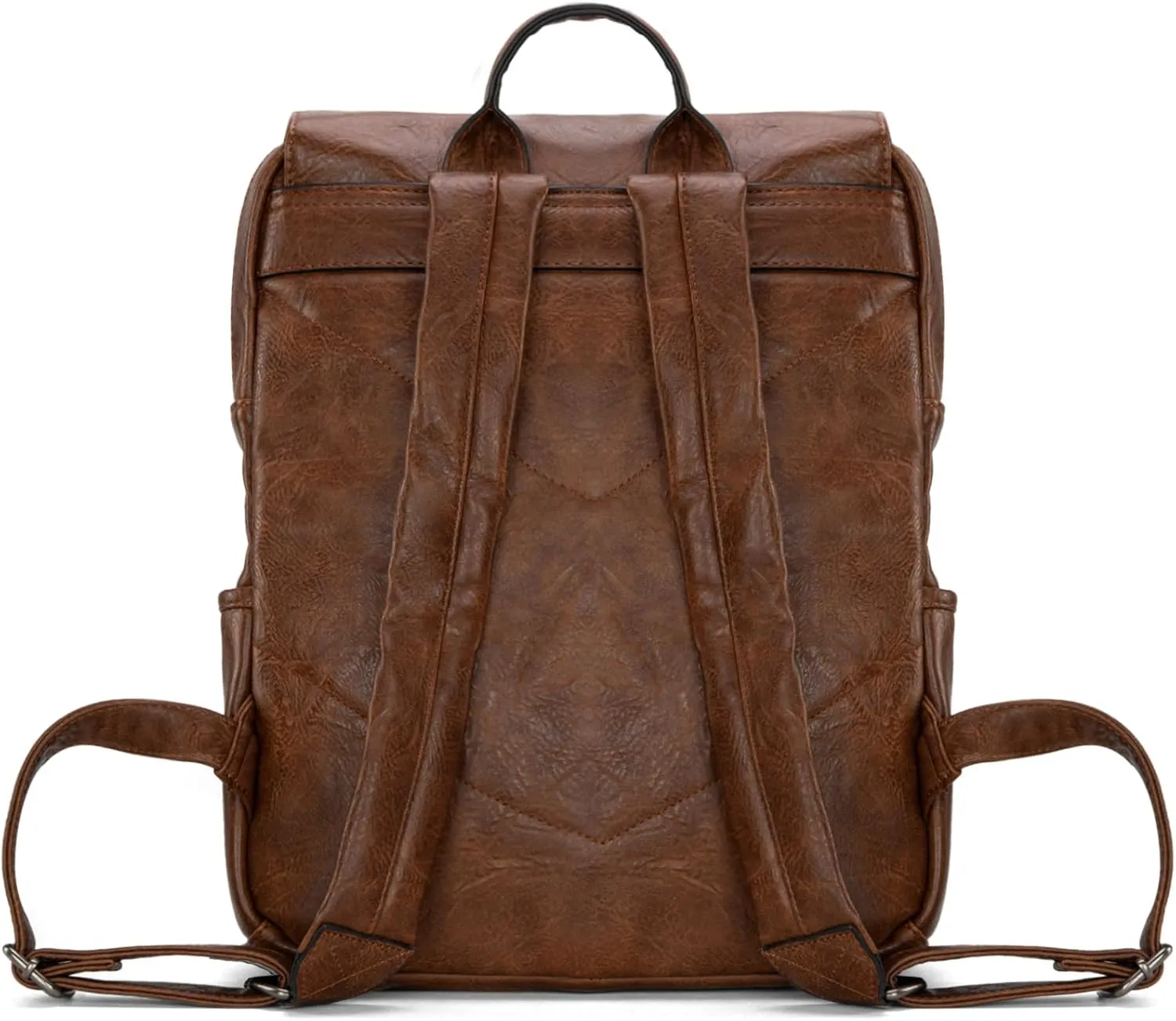 Montana West × Wrangler Brown Leather Laptop Backpack for Women Men Unisex Fashion Backpack Purse