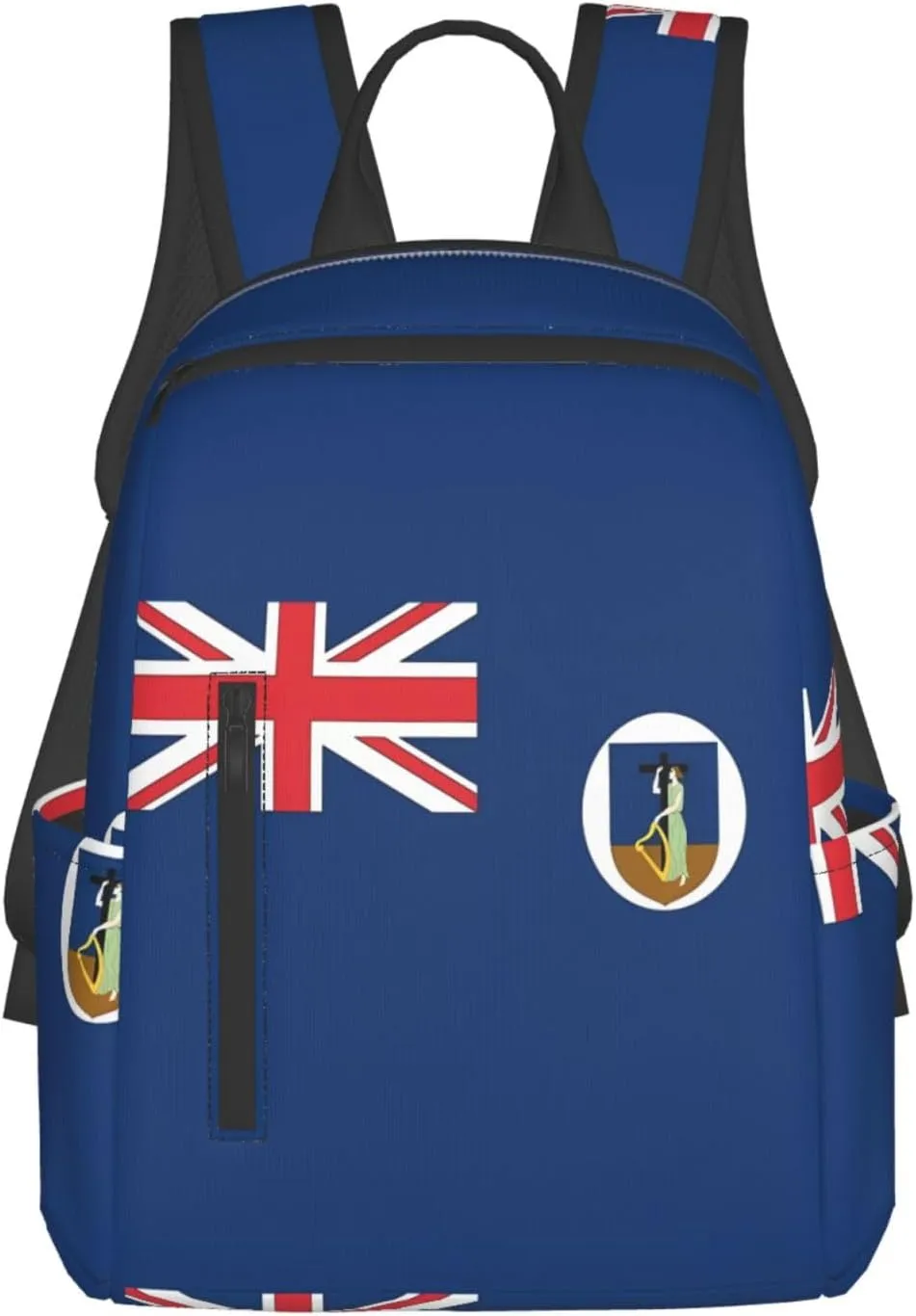 Montserrat Flag Casual Laptop Backpack Travel Rucksack Sports Daypack Adjustable Strap Bags with Multi-Pockets for Working Running Camping