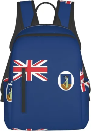 Montserrat Flag Casual Laptop Backpack Travel Rucksack Sports Daypack Adjustable Strap Bags with Multi-Pockets for Working Running Camping