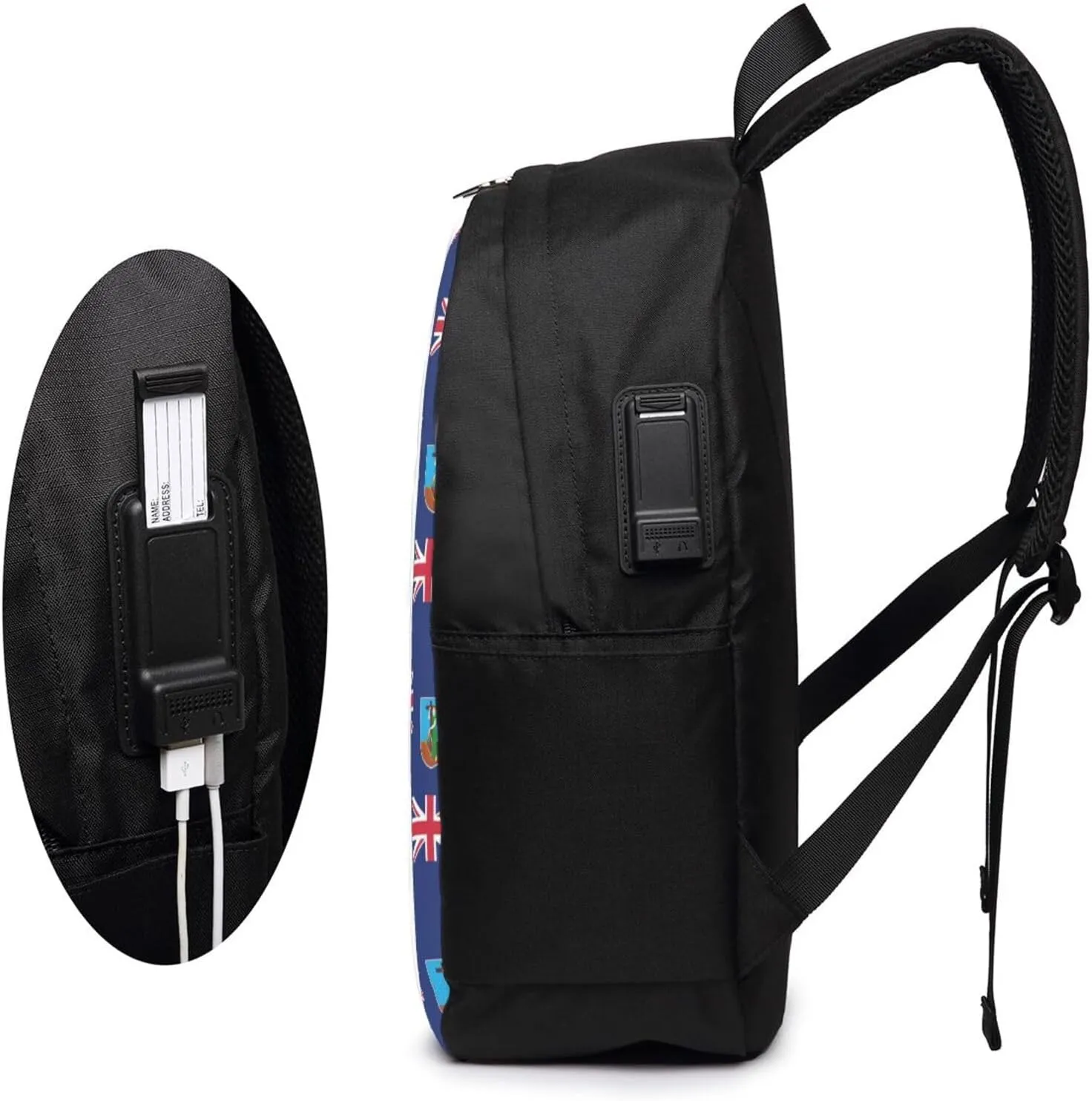 Montserrat Flag Laptop Backpacks Travel Backpack Casual Business Daypack Sport Rucksack Computer Bag Fits up to 17 Inch Notebook with USB Port