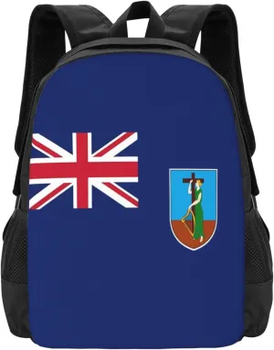 Montserrat Flag Travel Backpack Casual Backpacks 15 Inch Laptop Back Pack Lightweight Rucksack Outdoor Sport Daypack Large Bags for Working Camping Hiking