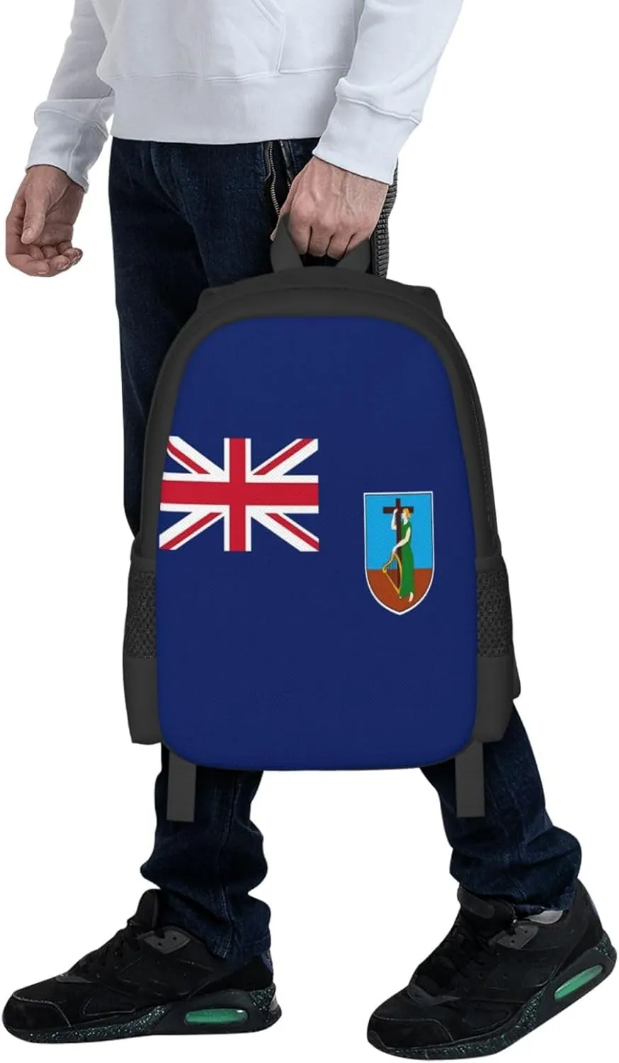Montserrat Flag Travel Backpack Casual Backpacks 15 Inch Laptop Back Pack Lightweight Rucksack Outdoor Sport Daypack Large Bags for Working Camping Hiking