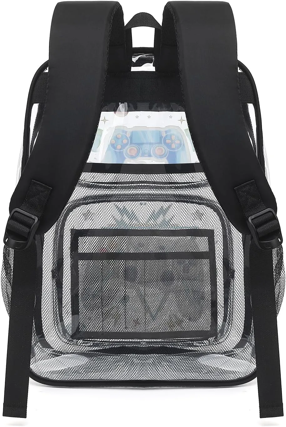 MOONBABY Clear Backpack for School Girls, Heavy Duty TPU Transparent Backpack Stadium Events Approved, Clear Bookbag