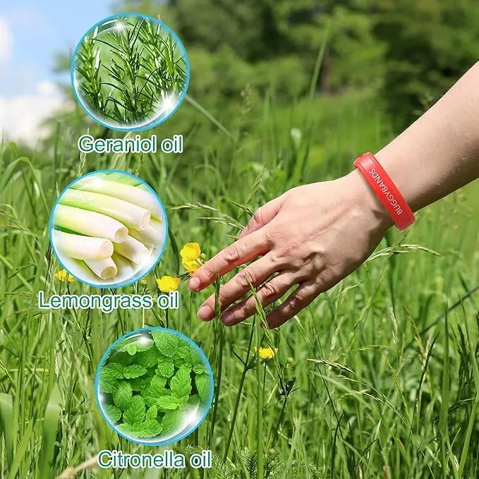 Mosquito Repellent Bracelets, 4 Pack Silicone Mosquito Repellent Wristbands, DEET-Free Insect & Bug Repellent Wrist Bands for Adults and Kids Indoor Outdoor Use