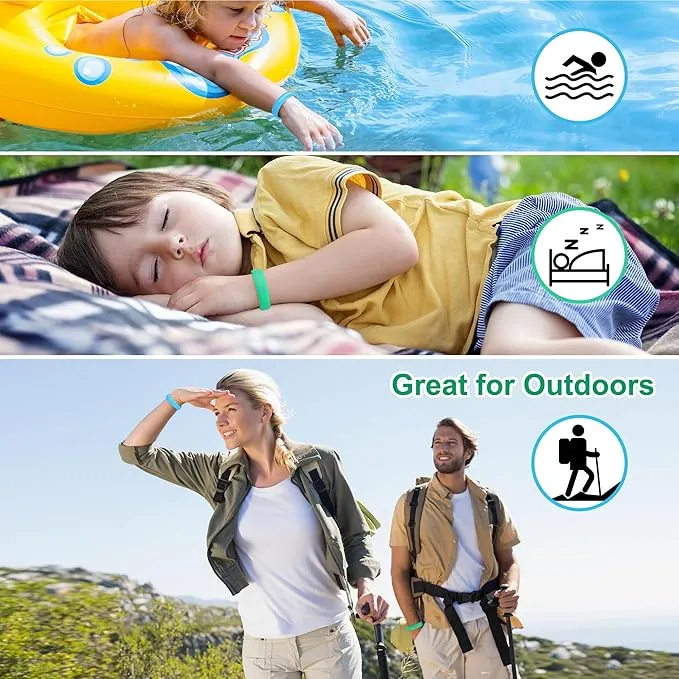 Mosquito Repellent Bracelets, 4 Pack Silicone Mosquito Repellent Wristbands, DEET-Free Insect & Bug Repellent Wrist Bands for Adults and Kids Indoor Outdoor Use