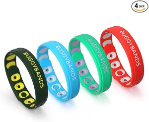 Mosquito Repellent Bracelets, 4 Pack Silicone Mosquito Repellent Wristbands, DEET-Free Insect & Bug Repellent Wrist Bands for Adults and Kids Indoor Outdoor Use