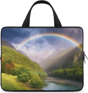 Mountain Valley with Rainbow Laptop Bag Durable Laptop Sleeve Water-Resistant Notebook Bag for Computer Or Tablet