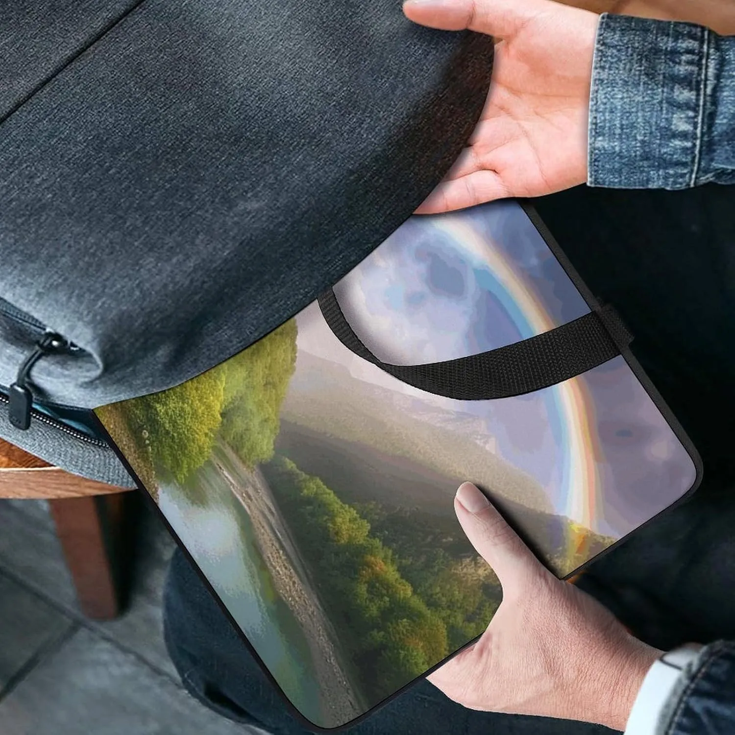 Mountain Valley with Rainbow Laptop Bag Durable Laptop Sleeve Water-Resistant Notebook Bag for Computer Or Tablet
