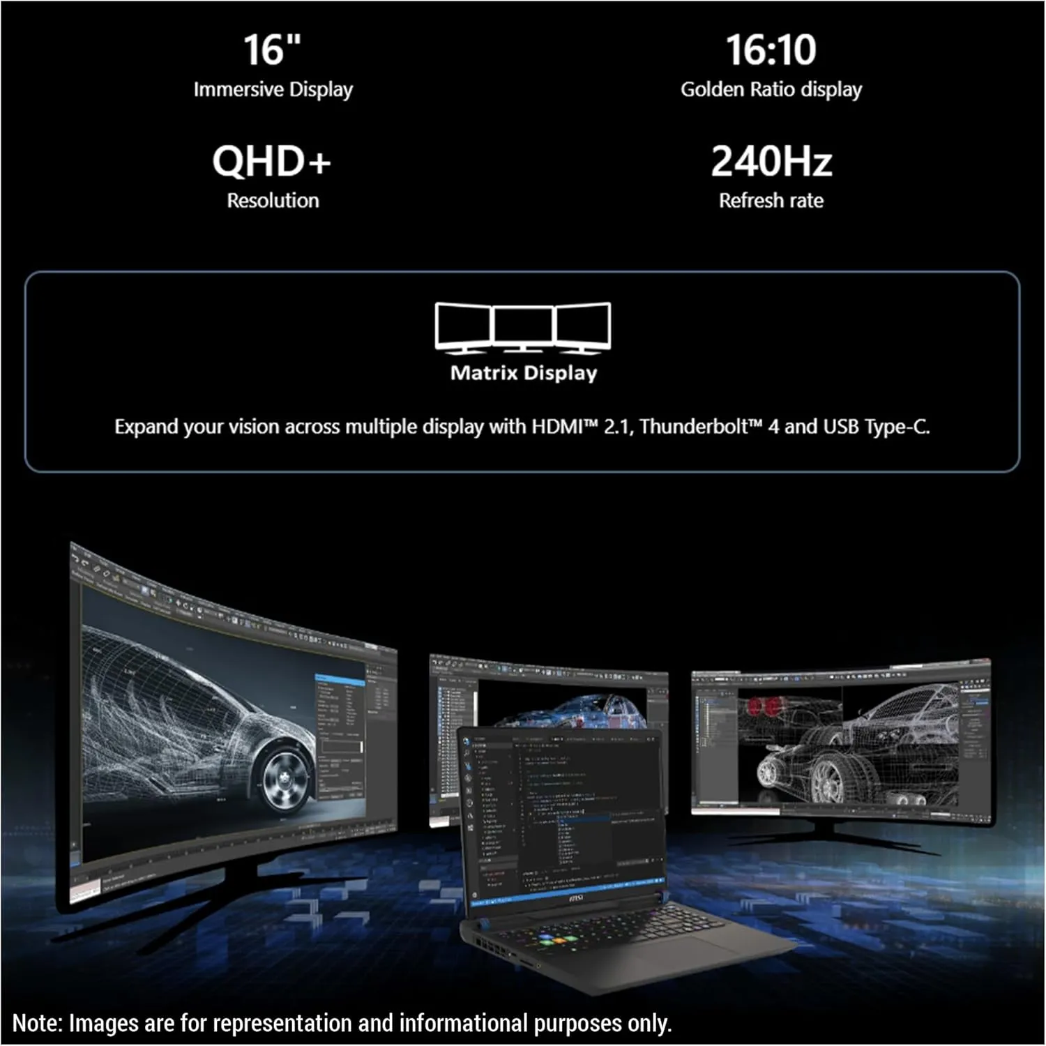 MSI Vector 16 HX Gaming Laptop, Intel i9-14900HX, 64 GB DDR5 RAM, 4 TB PCIe SSD, 16" WQXGA (2560x1600) 240Hz Display, Nvidia G-Force RTX 4070, RGB Backlit Keyboard, W11 Pro, Gray