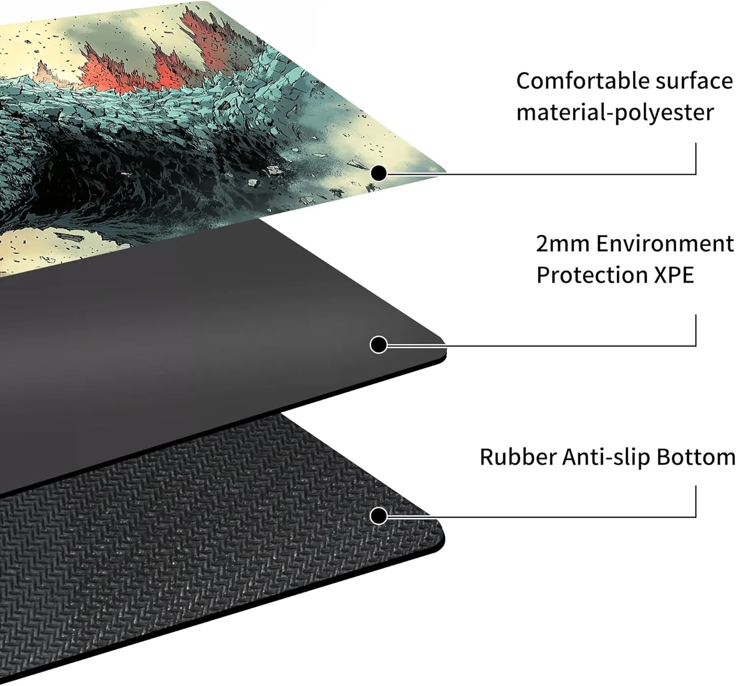 MTG Playmat Non-Slip Rubber Backing Printing Commander Board Game Desk Mat Duel Mat TCG PTCG Playmat 24x14 inches and Free Storage Bags (Godzilla)