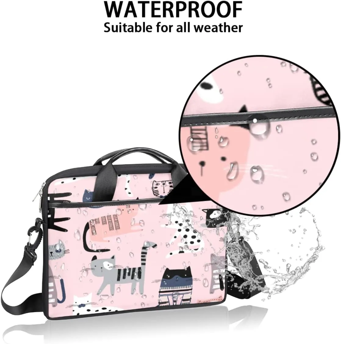Muertos Skull Laptop Shoulder Messenger Bag Waterproof Laptop Briefcase Handle Padded Strap