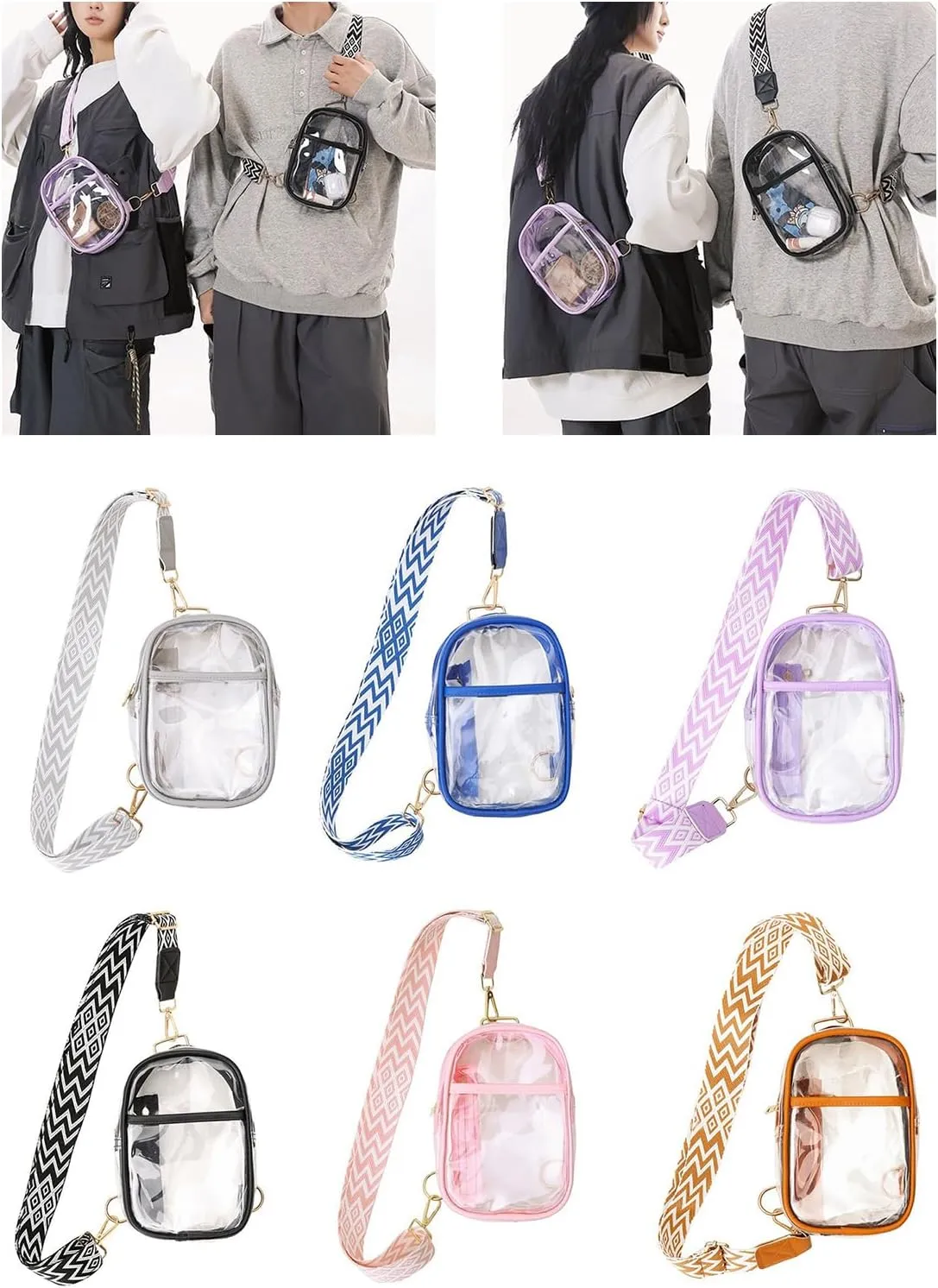 Multifunctional Bag For Woman And Man Small Crossbody Bag Clear Bag Stadium Approve Chest Bag Backpacks Purses