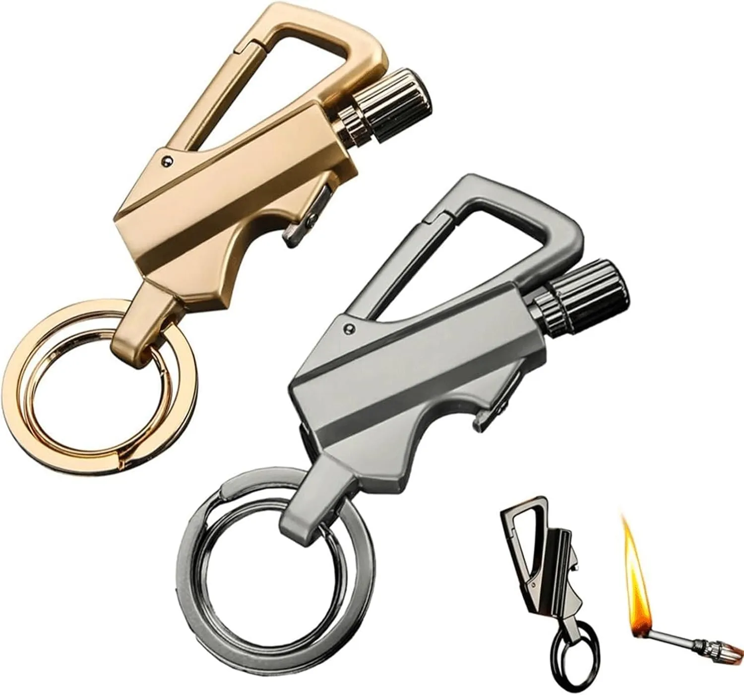Multifunctional Match Kerosene Lighter - with Keychain Bottle Opener, Reusable Windproof and Waterproof Matches, Suitable for Outdoor Camping (Kerosene Not Included)(2pc-2)