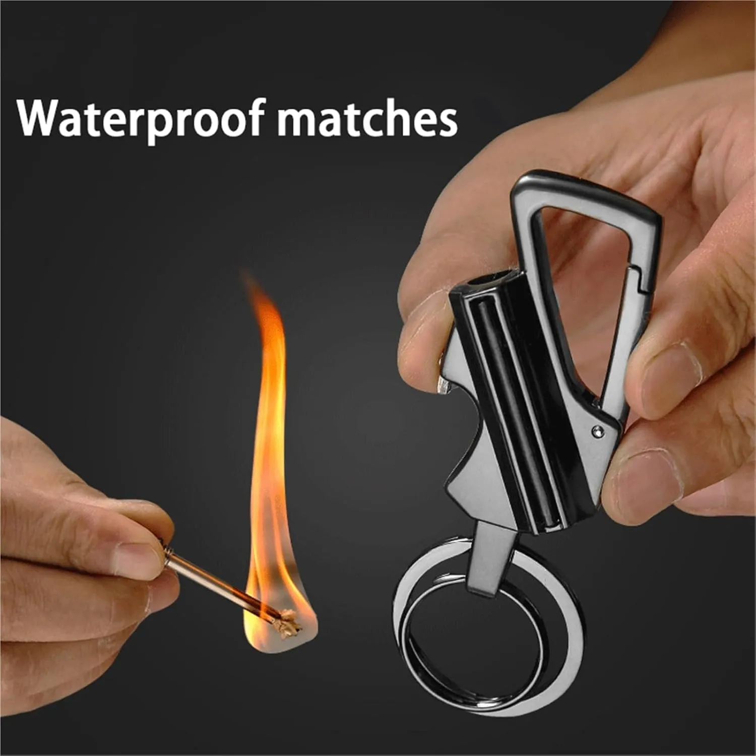 Multifunctional Match Kerosene Lighter - with Keychain Bottle Opener, Reusable Windproof and Waterproof Matches, Suitable for Outdoor Camping (Kerosene Not Included)(2pc-2)