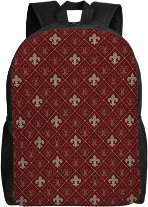 Muster Rot Fleur Blumen Double Shoulder Casual Daypack Backpacks Laptop Backpack Travel Backpack For Men Women Sport Work Business Outdoor Travel Hiking 16 Inch pattern63