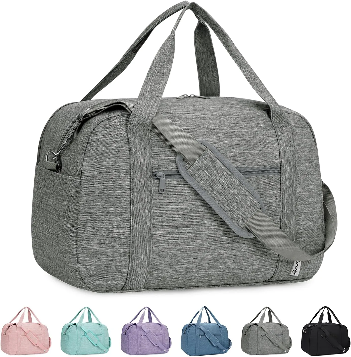 Narwey 18" Carry on Bag with Laptop Compartment 15.6 Inch Travel Duffel Bag for Spirit Airlines Personal Item Bag Overnight Weekender Bag with Wet Pocket for Women and Men (Grey)