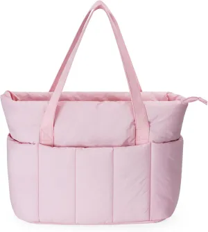 Narwey Puffer Travel Tote Bag for Women Work with Laptop Compartment, Quilted Puffy Tote Bags for Carry on, College, Nurse