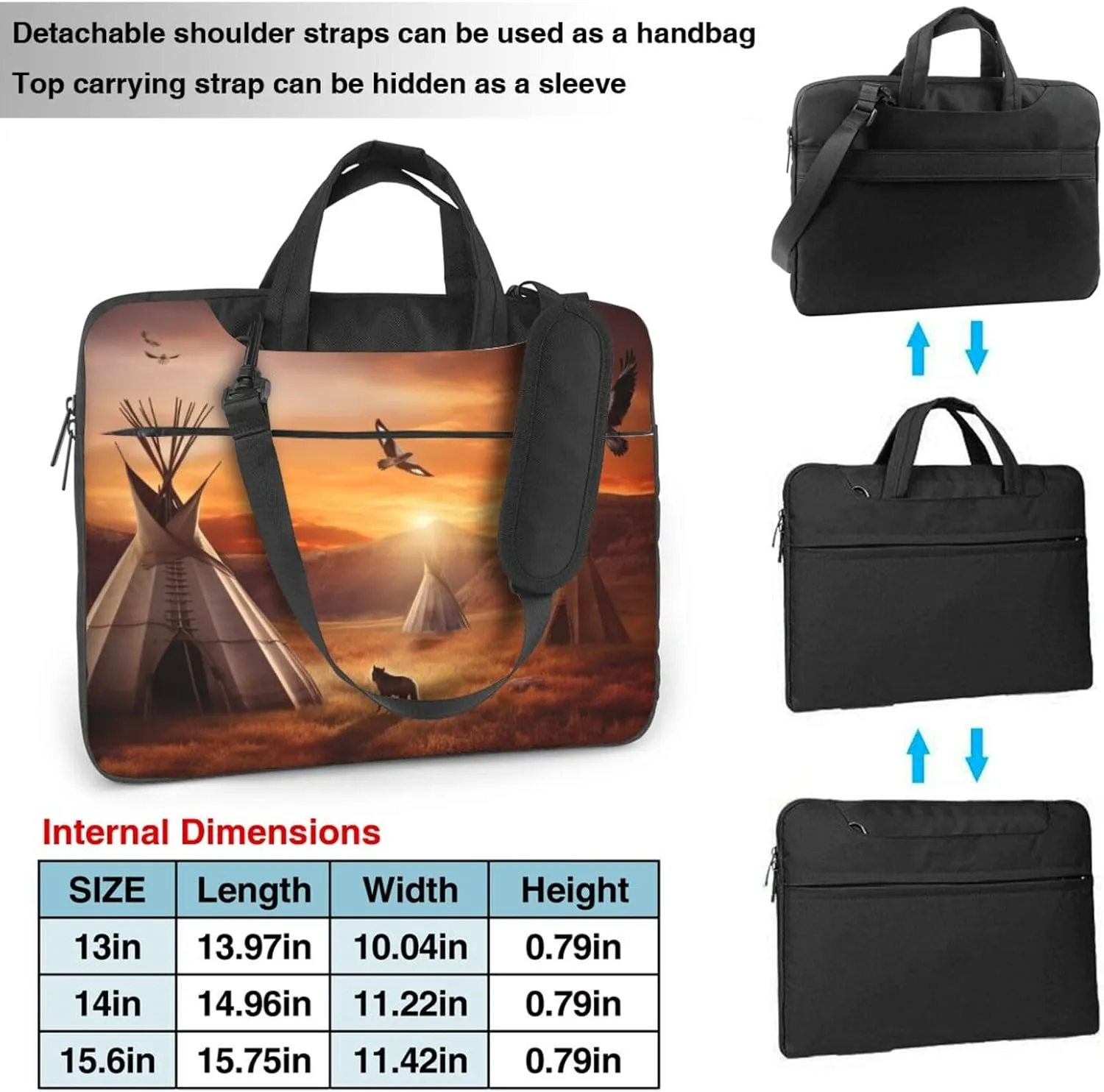 Native American Tribes Laptop Tote Bag for Men Women Laptop Sleeve Shoulder Briefcase Messenger Computer Bag